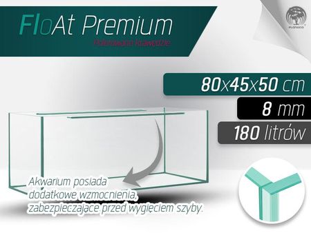 Akwarium FloAt Premium Prostokątne 80x45x50 8mm