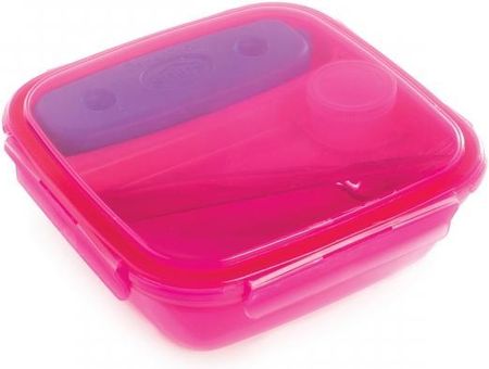 snips Lunch box z wkładem chłodzącym i sztućcami plastikowy ENERGY RÓŻOWY