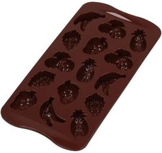 jakie Foremki do czekoladek wybrać - silikomart Forma do 15 czekoladek silikonowa OWOCE BRĄZOWA