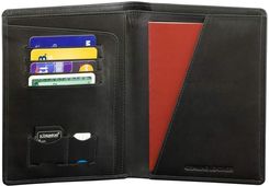 Skórzany Podróżny Portfel Paszport Biometryczny Karty Zbliżeniowe (Czarny) - zdjęcie 1
