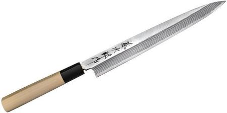 Tojiro Nóż Uniwersalny Yanagi Sashimi Ze Stali Węglowej Aogami Damascus Sushi Kremowy 24 Cm