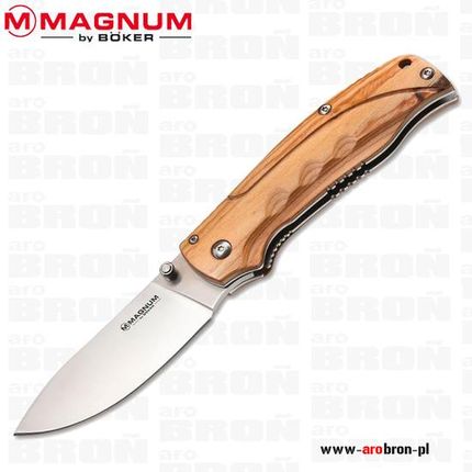Nóż składany Boker Magnum Pakka Hunter 01MB700 stal 440B okładziny drewno Pakka liner lock