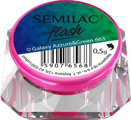 Semilac Semiflash Galaxy Pyłek Do Paznokci Azzure&Green 663
