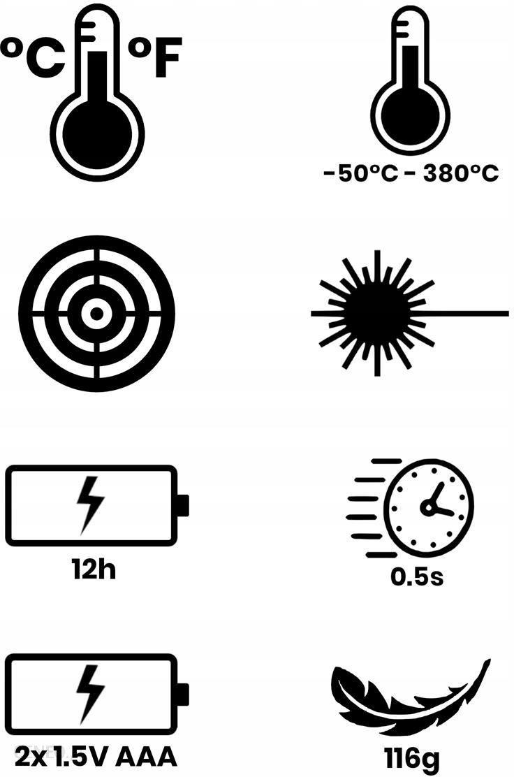 Bezdotykowy Termometr Pirometr -50 Do 380C - Ad65