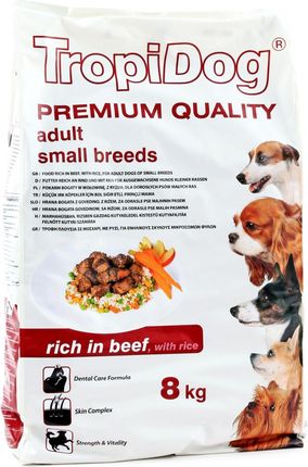 TropiDog Premium Adult S Beef & Rice 2x8kg 