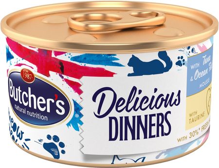 Butcher's Delicious Dinners Cat z tuńczykiem i rybą morską mus 12x85g