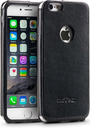 moVear Skórzane Etui Case iPhone 6/6s backCover J Czarne Ręcznie szyte (A0IP6C0JHBKSBK)