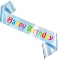 Zdjęcie Szarfa Na Urodziny Happy Birthday Błękitna - Koluszki