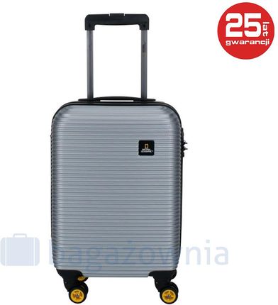 Mała kabinowa walizka NATIONAL GEOGRAPHIC Abroad Srebrna - srebrny