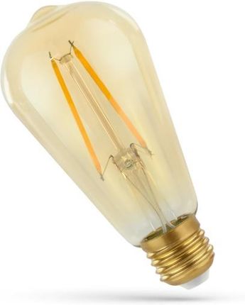 Wojnarowscy Dekoracyjna LED ST64 E27 2W RETRO SHINE GOLD COG Spectrum WOJ14079 biała ciepła