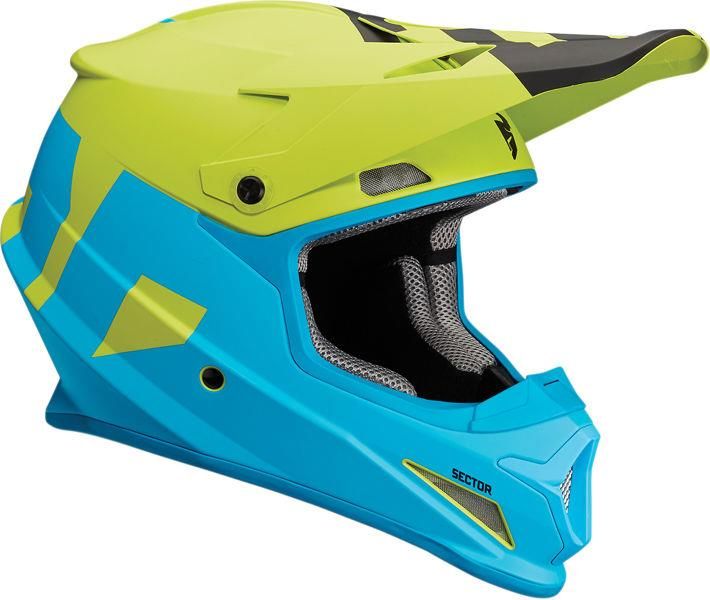 Kask motocyklowy Thor Sector Level Niebiesko/Zielony