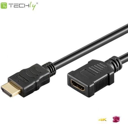 Techly Kabel przedłużacz monitorowy HDMI-HDMI M/F 1,8m Czarny (306127)