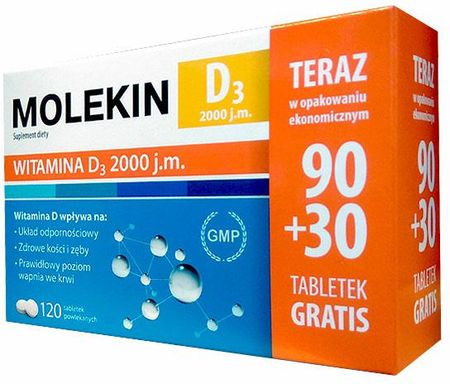 Molekin D3 2000 j.m. 120 tabletek powlekanych