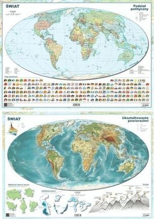 Art Map Mapa Świata A2 Dwustronna Ścienna