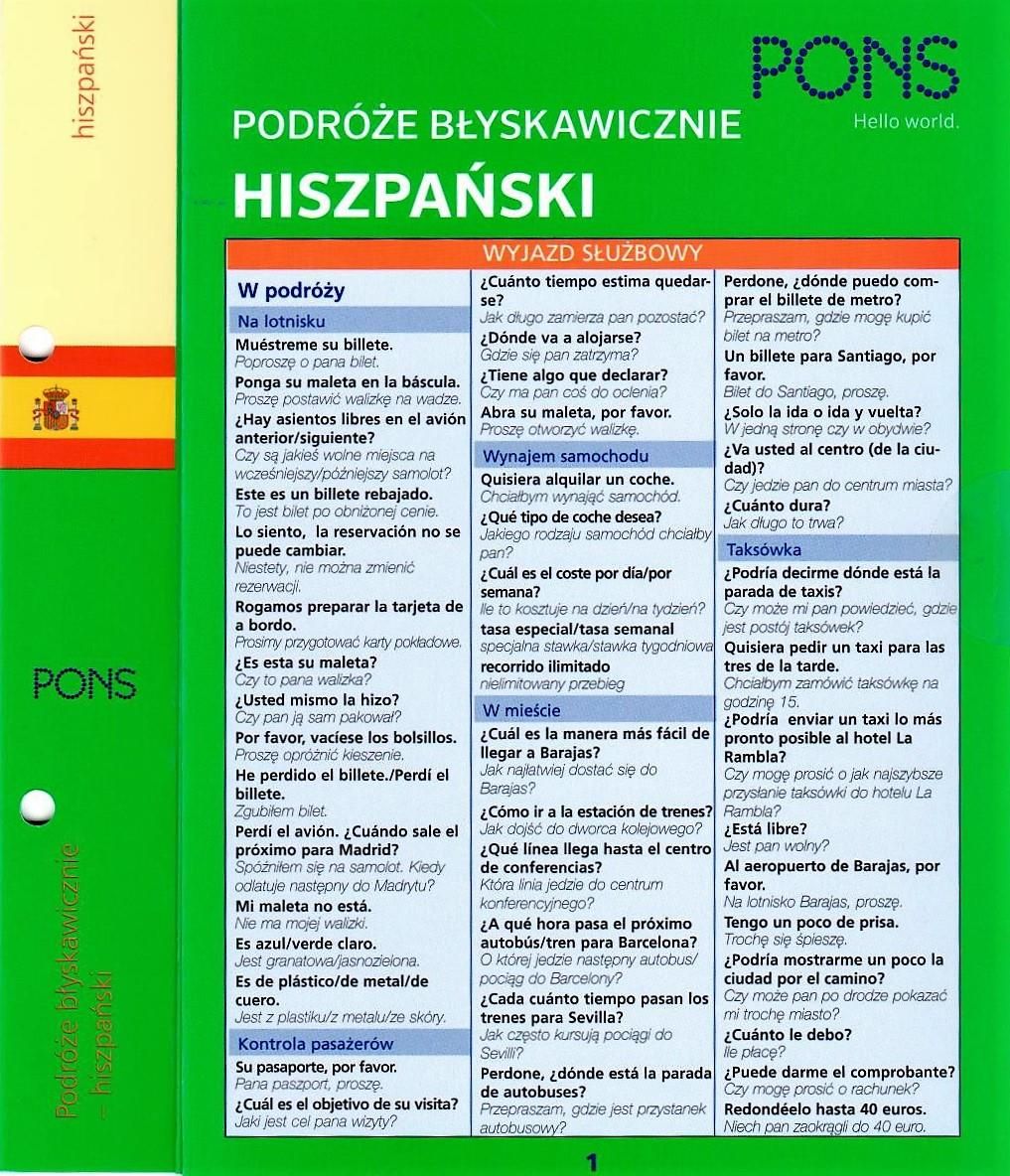 Nauka Hiszpańskiego Błyskawicznie Podróże Hiszpański Pons Ceny I Opinie Ceneopl 8106