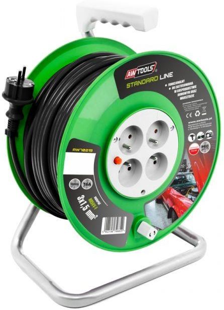 CABLE REEL PRO LINE 25m 3x2,5mm 16A / 3680W / IP44 - AWTOOLS