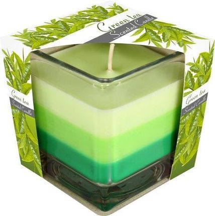 Bispol Świeca Zapachowa Trójkolorowa W Szkle Zielona Herbata 1 Sztuka