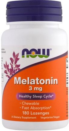Now Foods Melatonina z witaminą B6 3mg 180 tabl