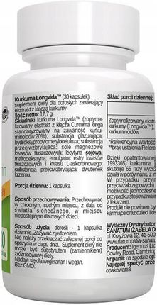 Ingennus LONGVIDA KURKUMA 500 mg 30 kaps - zdjęcie 4
