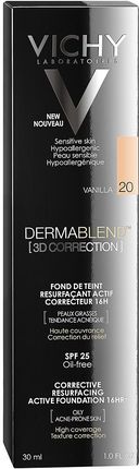 Vichy Dermablend 3D Correction  podkład korygująco-wygładzający SPF 25 odcień 20 Vanilla 30ml