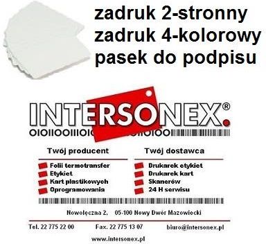 Intersonex Karta Z Paskiem Do Podpisu 72Szt