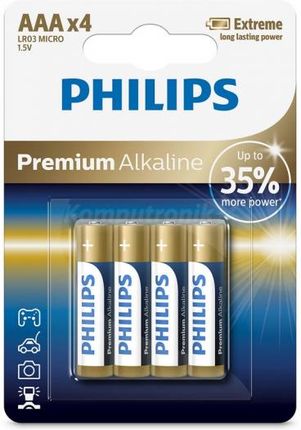Philips Premium Alkaline AAA 4szt (LR03M4B10)
