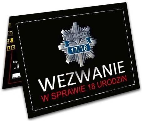 Dp Zaproszenie Z Kopertą Na 18 Tke Wezwanie Na Policję 1szt Ceny I