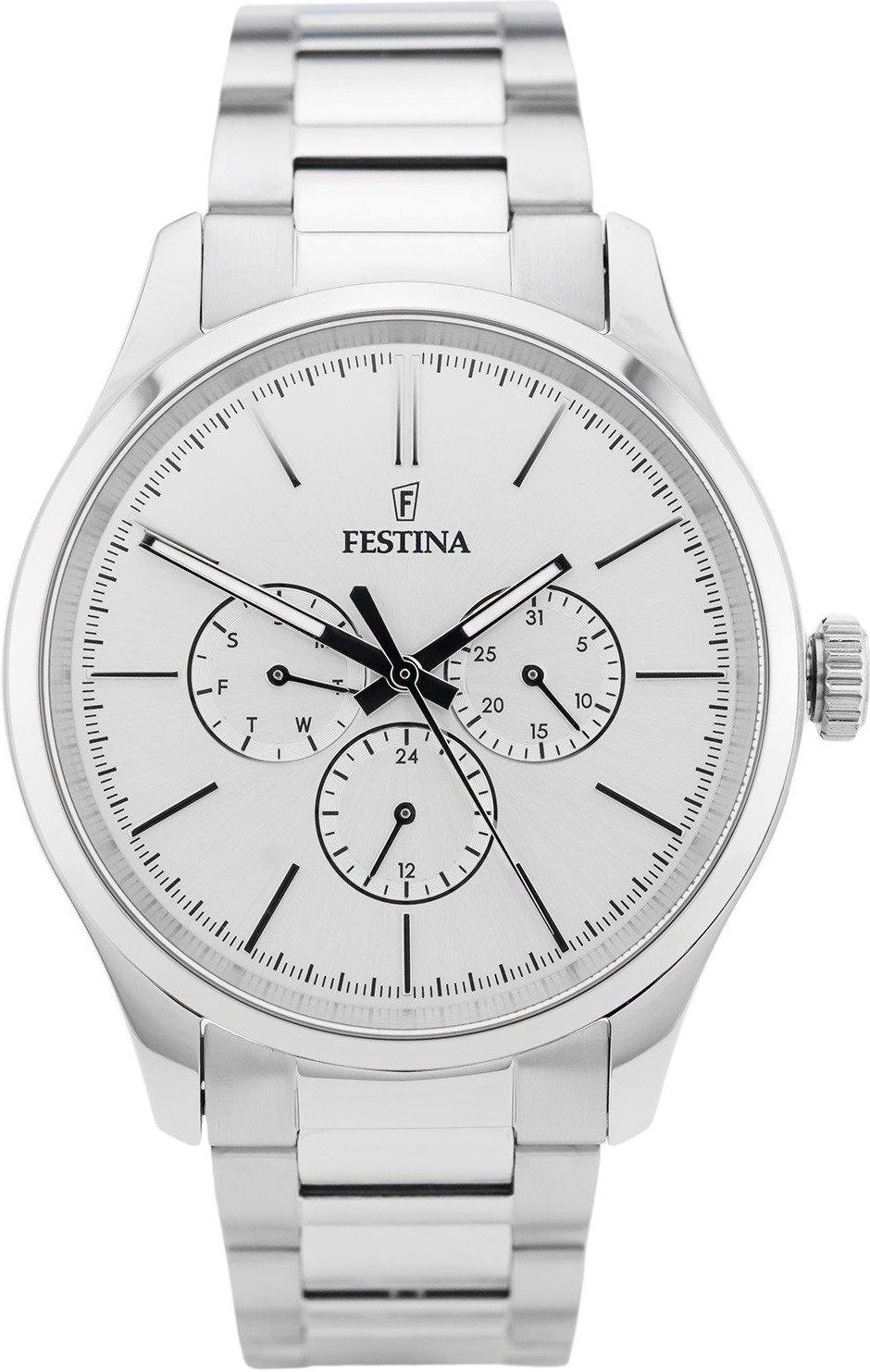 Festina Uomo Orologio F16810/1 – Cronografo Multifunzione Acciaio – Quadrante Bianco 44mm – Impermeabile 5 Bar