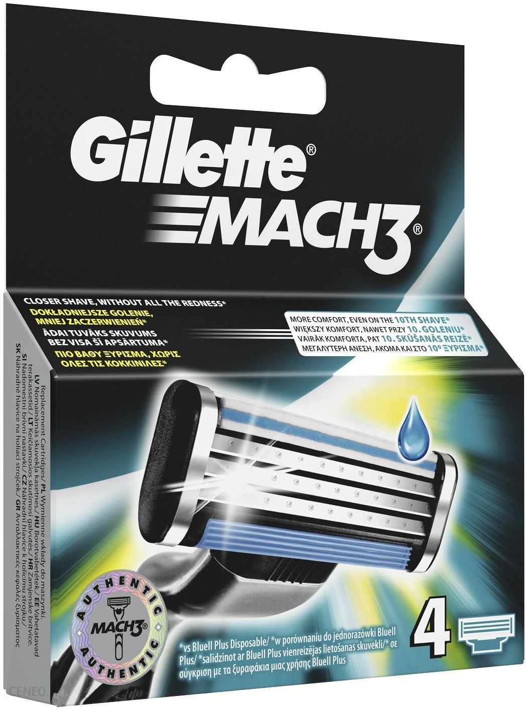 Gillette Mach3 Ostrza wymienne x 4