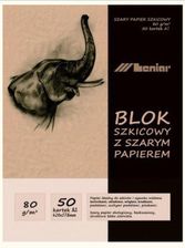 Zdjęcie Leniar Blok szkicowy z szarym papierem A2/50k - Łowicz