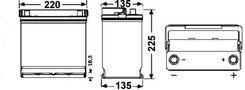 Exide Excell 12V 45Ah 330A P+
