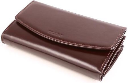Duży skórzany portfel damski PPD6 brąz - brązowy