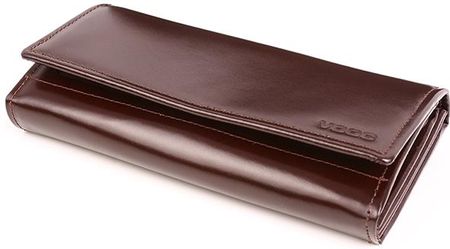 Duży skórzany portfel damski PPD5 brąz - brązowy