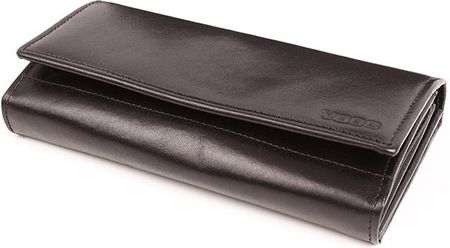 Duży skórzany portfel damski PPD5 czarny - czarny