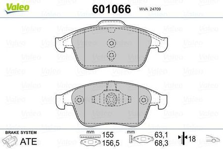 VALEO Klocki hamulcowe - komplet 601066