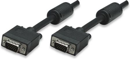 Manhattan Kabel monitorowy SVGA HD15 M/HD15 M 3m z ferrytem czarny