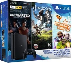 Zdjęcie Sony PlayStation 4 Slim 1TB + Uncharted: Zaginione Dziedzictwo + Horizon Zero Dawn + Little Big Planet 3 - Siedlce