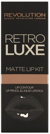 Makeup Revolution Retro Luxe gloss Lip Kit Zestaw Błyszczyk I Konturówka 07 Magnificent