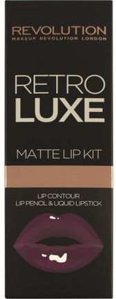 Makeup Revolution Retro Luxe gloss Lip Kit Zestaw Błyszczyk I Konturówka 10 Royal
