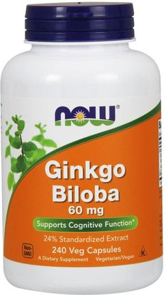 Kapsułki Now Foods Now Ginkgo Biloba 60 mg 240Veg szt.