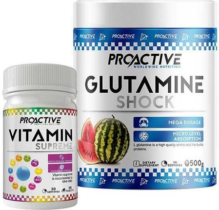 ProActive Glutamine 500g + Vitamin Supreme 30 tabl.