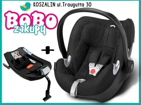 Fotelik Cybex Aton Q Plus Happy Black (0-13 Kg)+ Baza Isofix Ceny i  opinie
