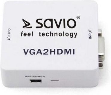 Savio Konwerter/Adapter VGA - HDMI Full HD/1080p 60Hz (CL-110)