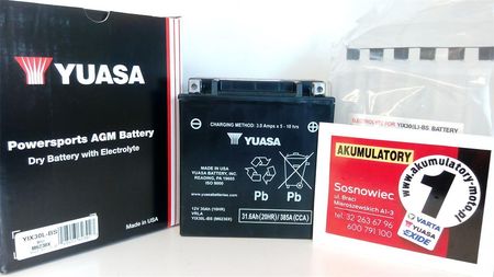 YUASA  30AH/385 12V P+ / YUASA MOTOCYKLE YIX30L-BS