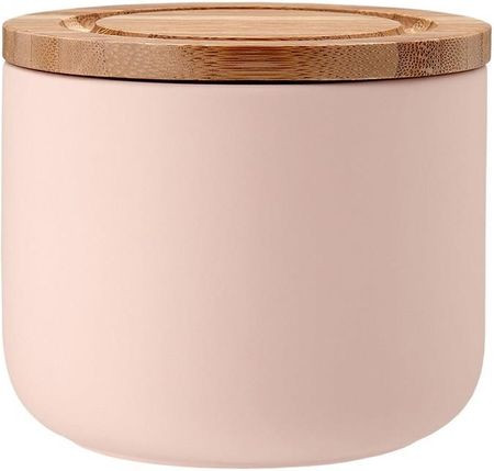 Ladelle Ceramiczny Pojemnik Z Bambusowym Wieczkiem 9Cm Stak Soft Matt Różowy Ld-61160