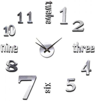 Zegar naklejany Splendid, STICKER SEVEN, srebrny, , śr. 60 cm