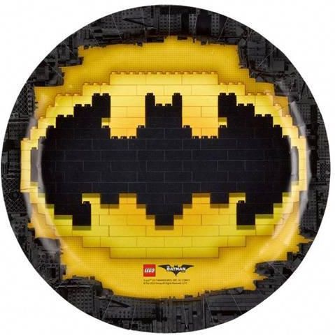 Piatto In Cartone Lego Batman, 23 Cm, Confezione Da 8 Piatti Rotondi Per Festa Compleanno A Tema