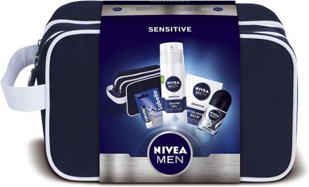 Nivea Men Sensitive  Peeling do ciała Exfolianting Body Scrub 200ml + Krem antycellulitowy Cellulite Body Fit 30 ml + Odświeżający spray Eau Dynamisan