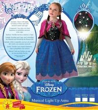 Strój Sukienka Anny z Krainy Lodu Frozen z grającą broszą 5-6 lat 104-110cm  - Ceny i opinie 