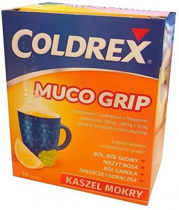 COLDREX MUCO GRIP Proszek na grypę i przeziębienie 10sasz.